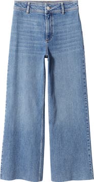 MANGO High Waist Culotte Jeans