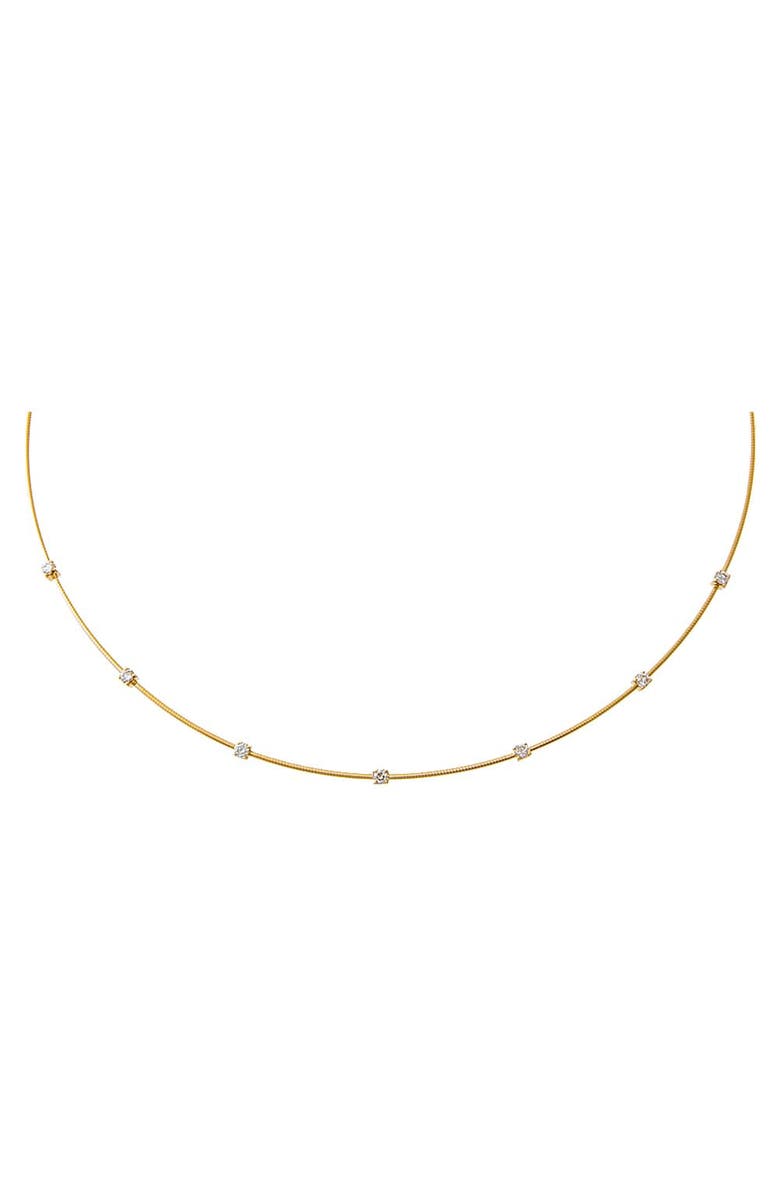 BY ADINA EDEN Diamond Scattered Stones Wire Necklace 14K, Main, color, 