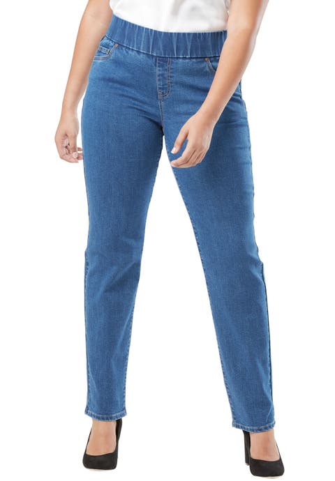 Comfort Waist Stretch Denim Straight Leg Jean