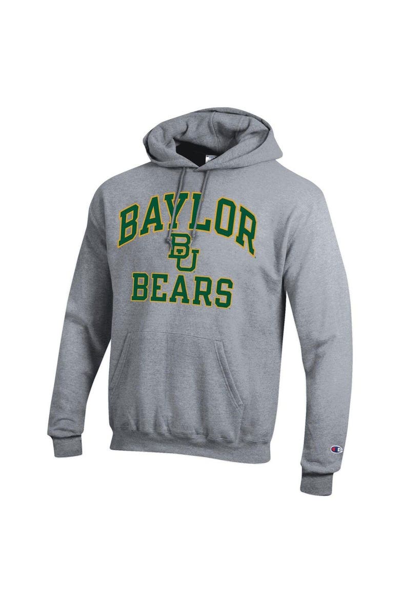 Men's Champion Heather Gray Baylor Bears High Motor Pullover Hoodie, Alternate, color, Heather Gray