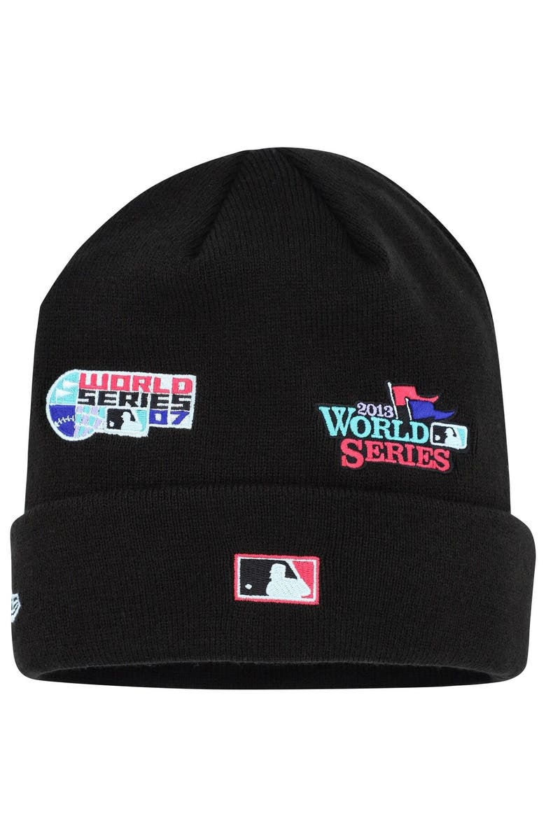 New Era Men's New Era Black Boston Red Sox Polar Lights Cuffed Knit Hat, Alternate, color, Black
