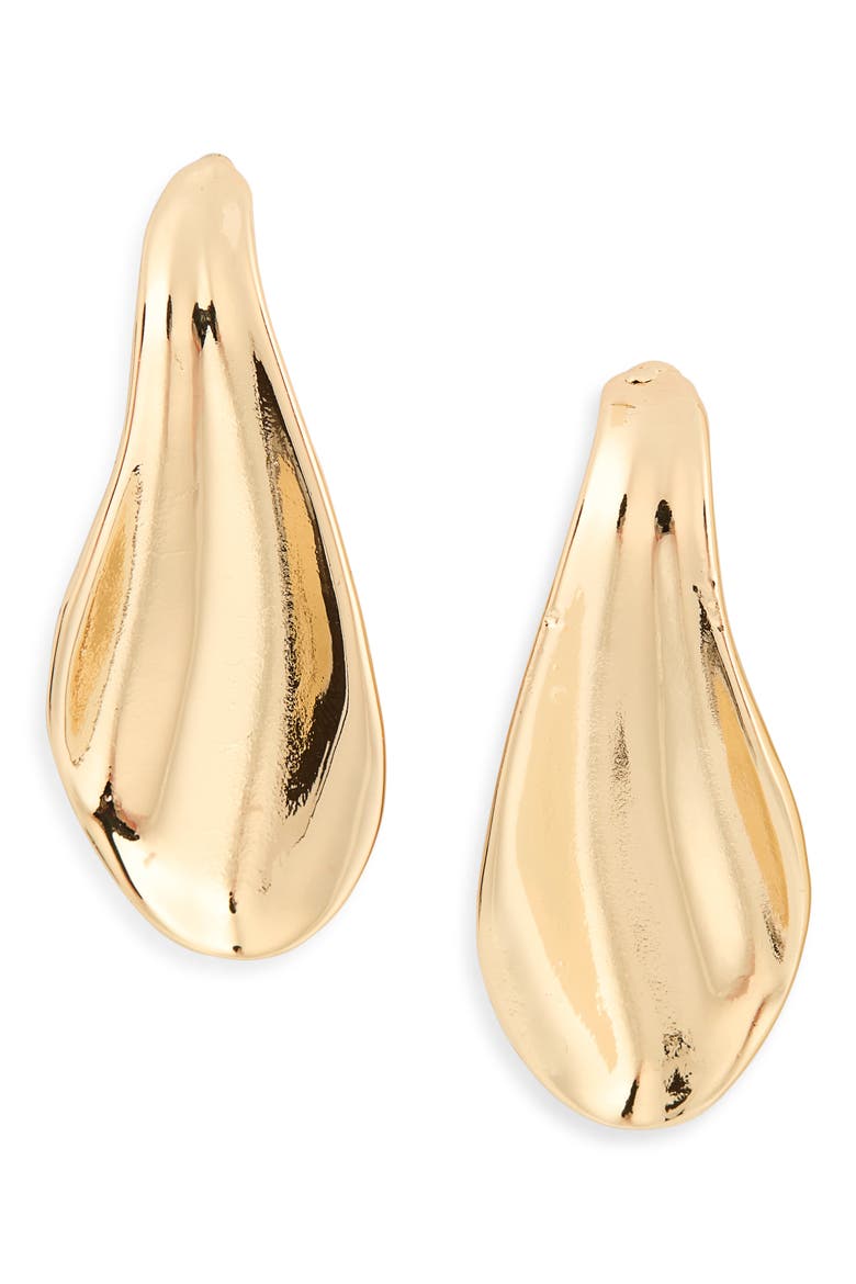 Pebble Wave Drop Earrings, Main, color, GOLD