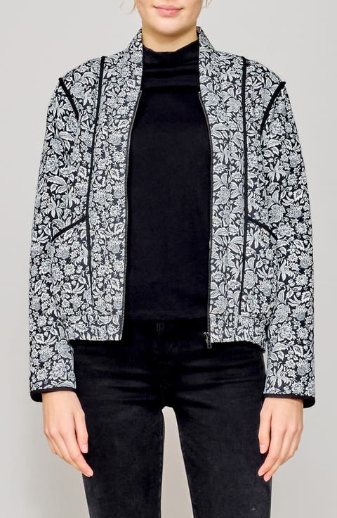 Floral Quilted Bomber Jacket