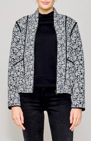 MELLODAY Floral Quilted Bomber Jacket