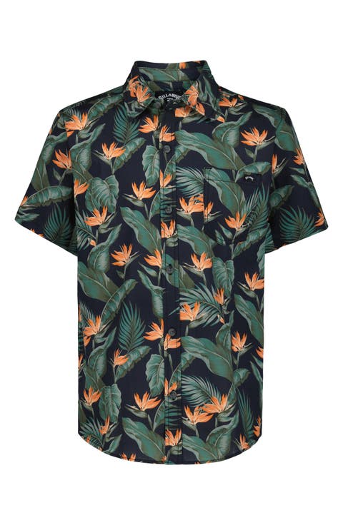 Kids' Sundays Tropical Short Sleeve Button-Down Shirt