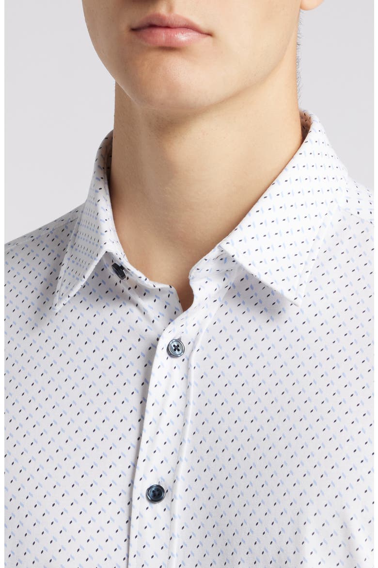Roan Kent Stretch Cotton Button-Up Shirt, Alternate, color, WHITE