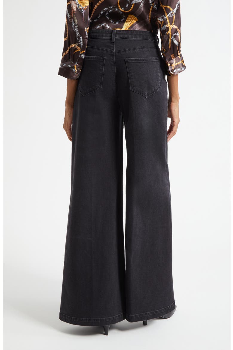 Quincy High Waist Wide Leg Jeans, Alternate, color, WASHED BLACK