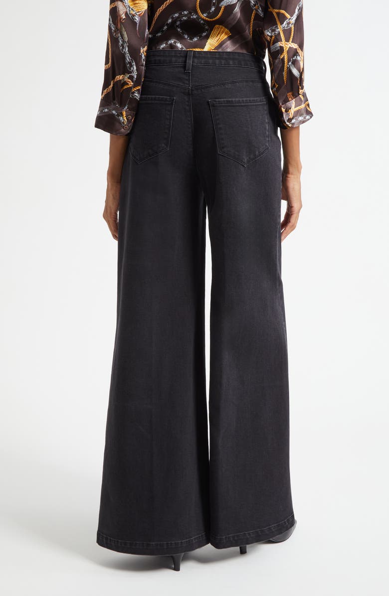 L'AGENCE Quincy High Waist Wide Leg Jeans, Alternate, color, Washed Black