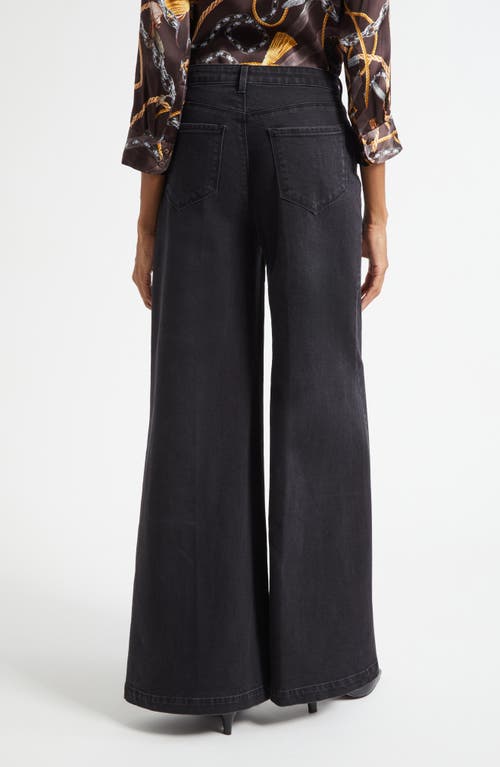 L'agence Quincy High Waist Wide Leg Jeans In Black