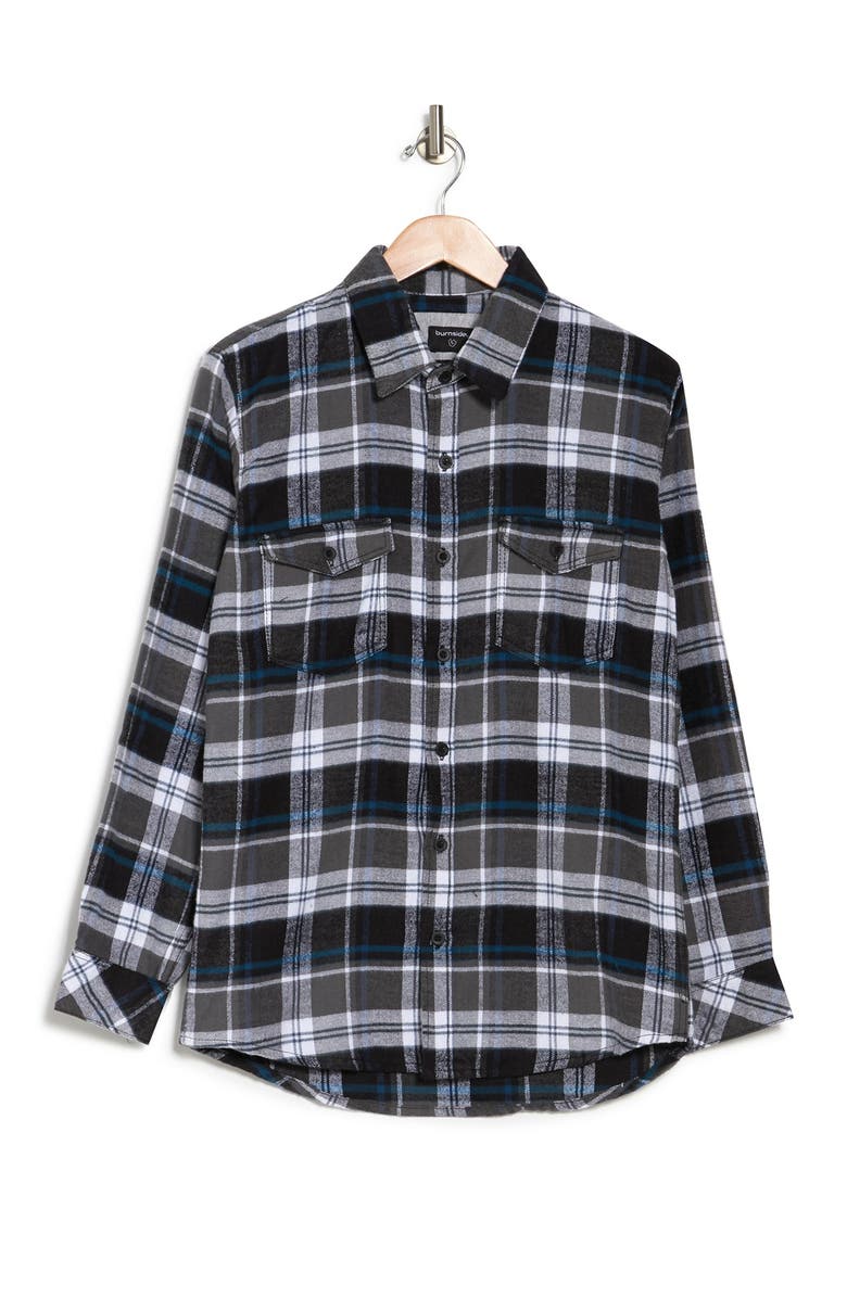 BURNSIDE Plaid Flannel Shirt, Alternate, color,