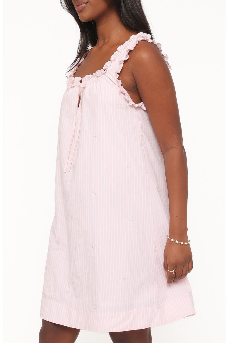 Olivienne Striped Cotton Minidress, Alternate, color, PINK STRIPE