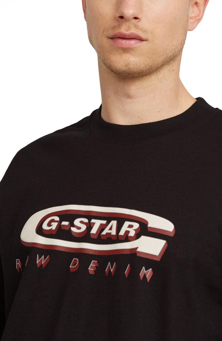 G-STAR Boxy Old Skool Logo Logo Sleeve Graphic T-Shirt, Alternate, color, 