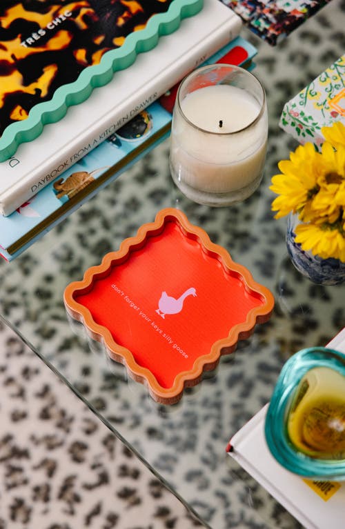 Furbish Silly Goose Lacquer Tray In Orange