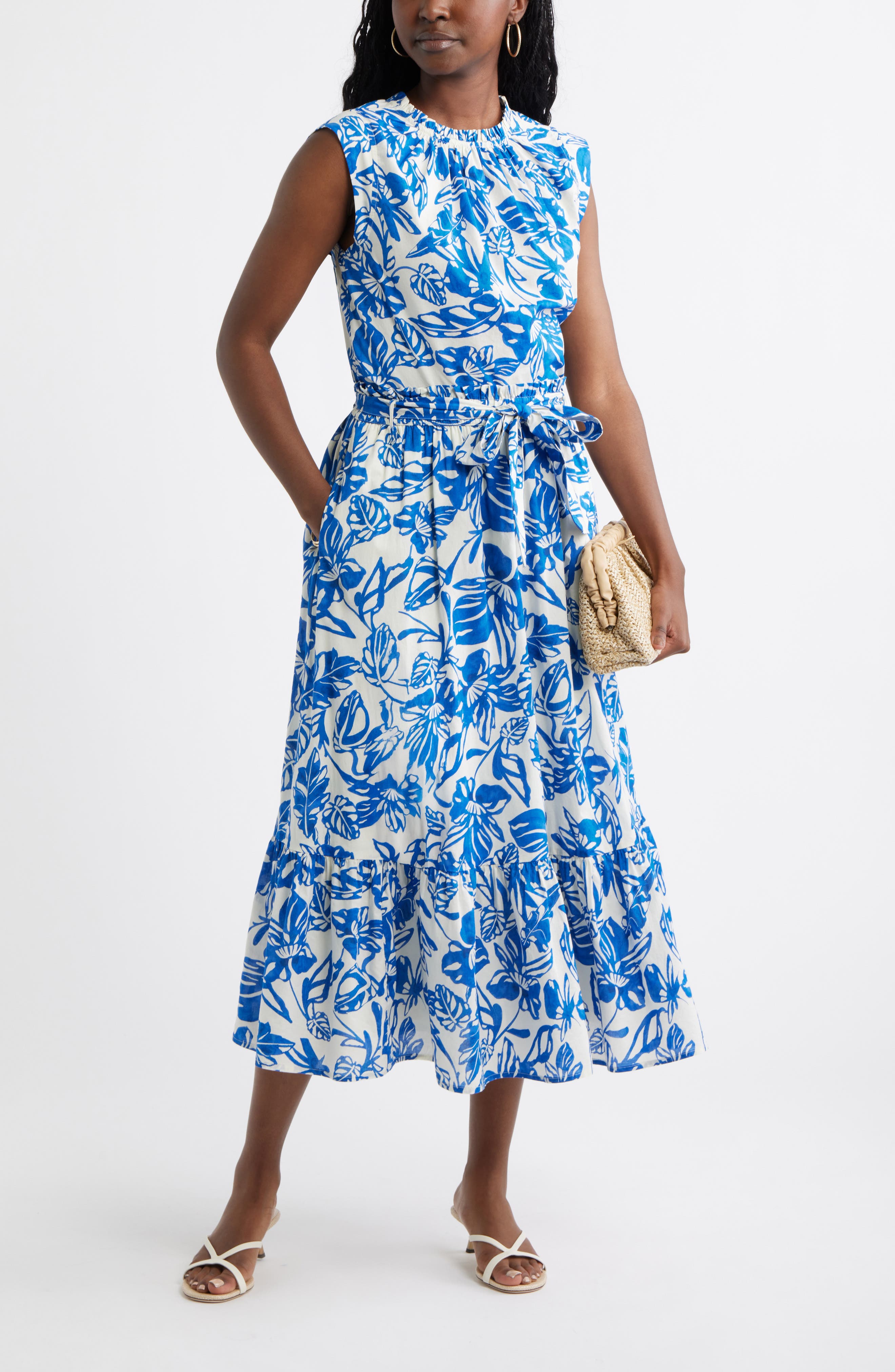 Tie Waist Tiered Midi Skirt - image 4