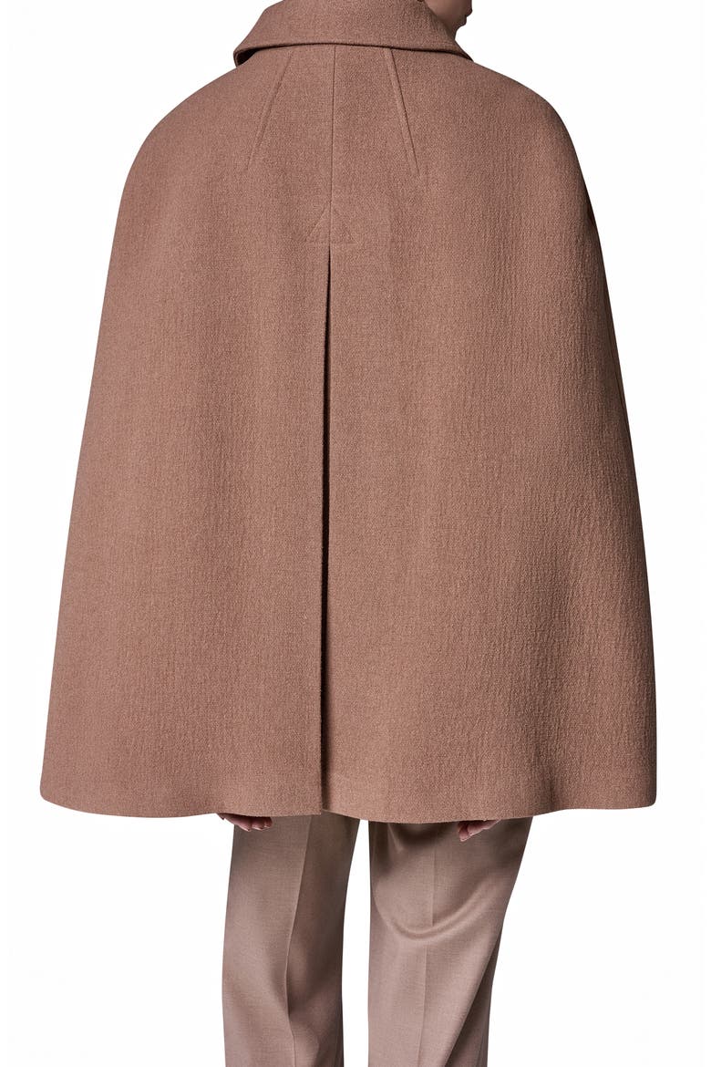 Button Front Wool Blend Cape Coat, Alternate, color, CAMEL