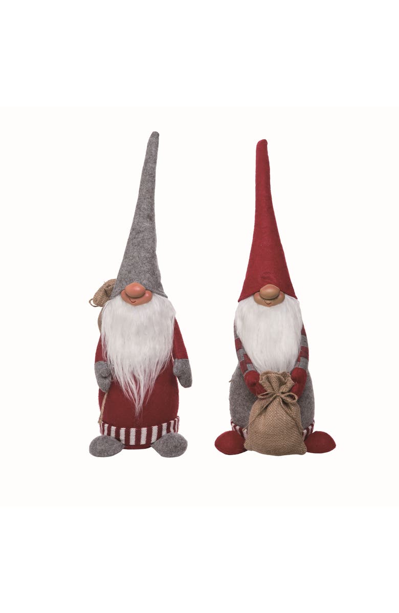 Transpac Plush Gnome Sack Set of 2 Christmas Home Decorations, Main, color, Multi