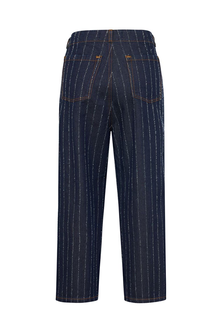 Striped Cropped Jeans, Alternate, color, Navy