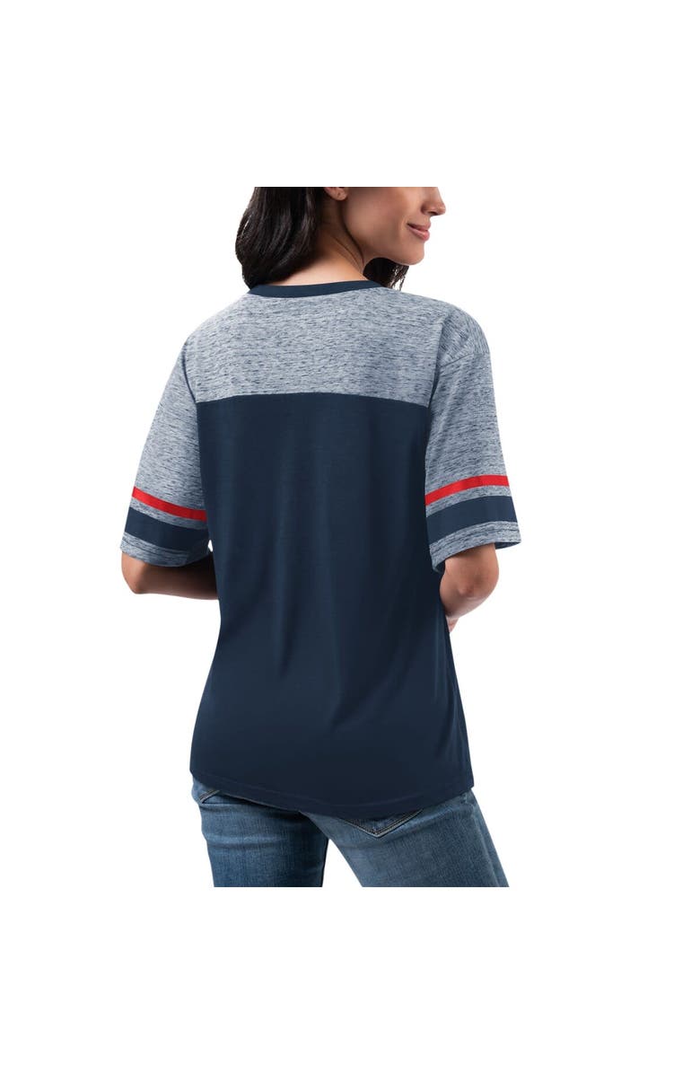 G-III 4HER BY CARL BANKS Women's G-III 4Her by Carl Banks Navy New England Patriots Track T-Shirt, Alternate, color,