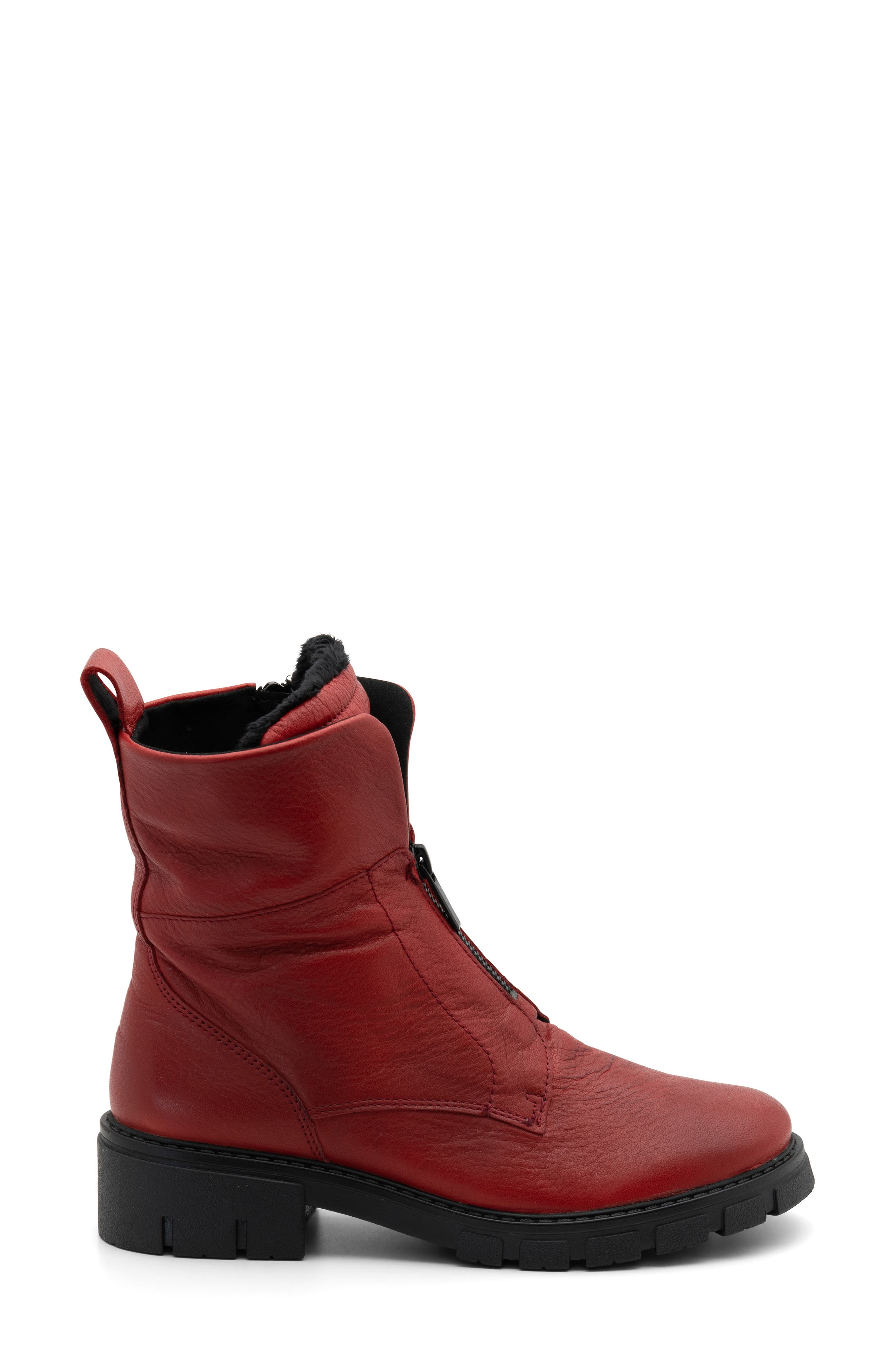 ara Deon Leather Bootie, Alternate, color, Red