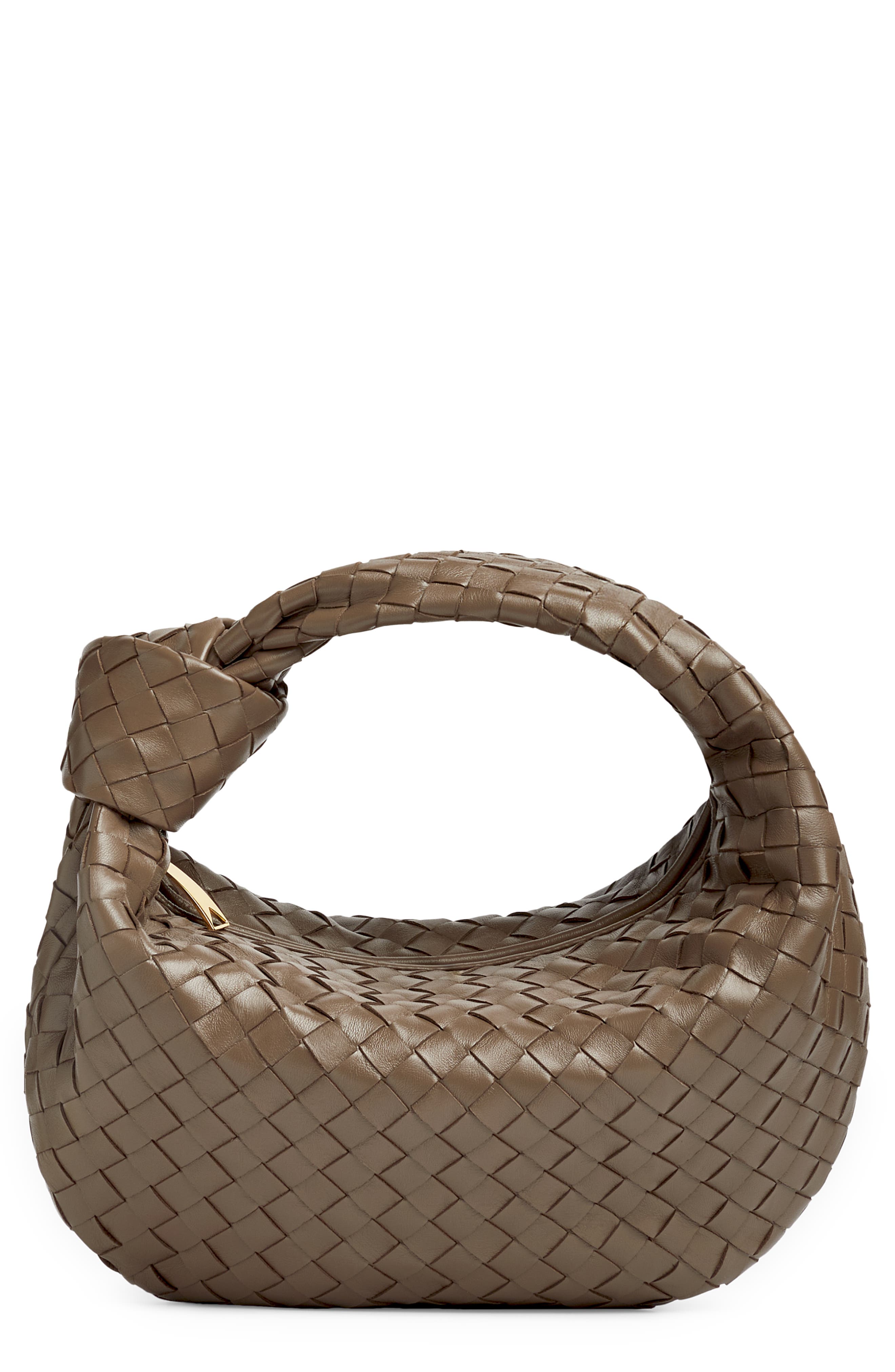 Bottega Veneta Teen Jodie Intrecciato Leather Hobo, Main, color, 2560 Taupe Grey-Gold
