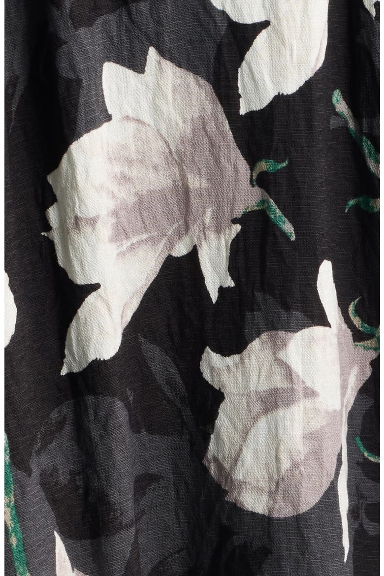 Placement Print Long Sleeve Dress, Alternate, color, BLACK IVORY PRINT