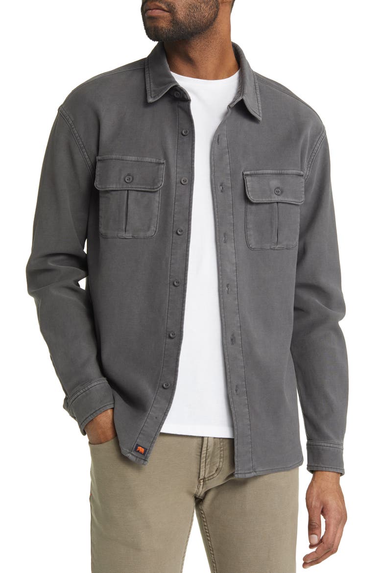 Tailored Terry Shirt Jacket, Main, color, STEEL