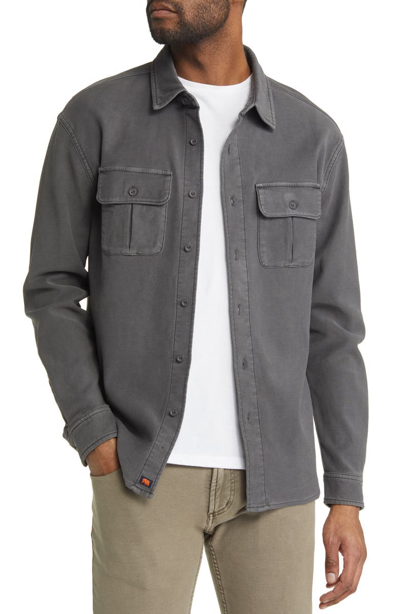 The Normal Brand Tailored Terry Shirt Jacket, Main, color, Steel