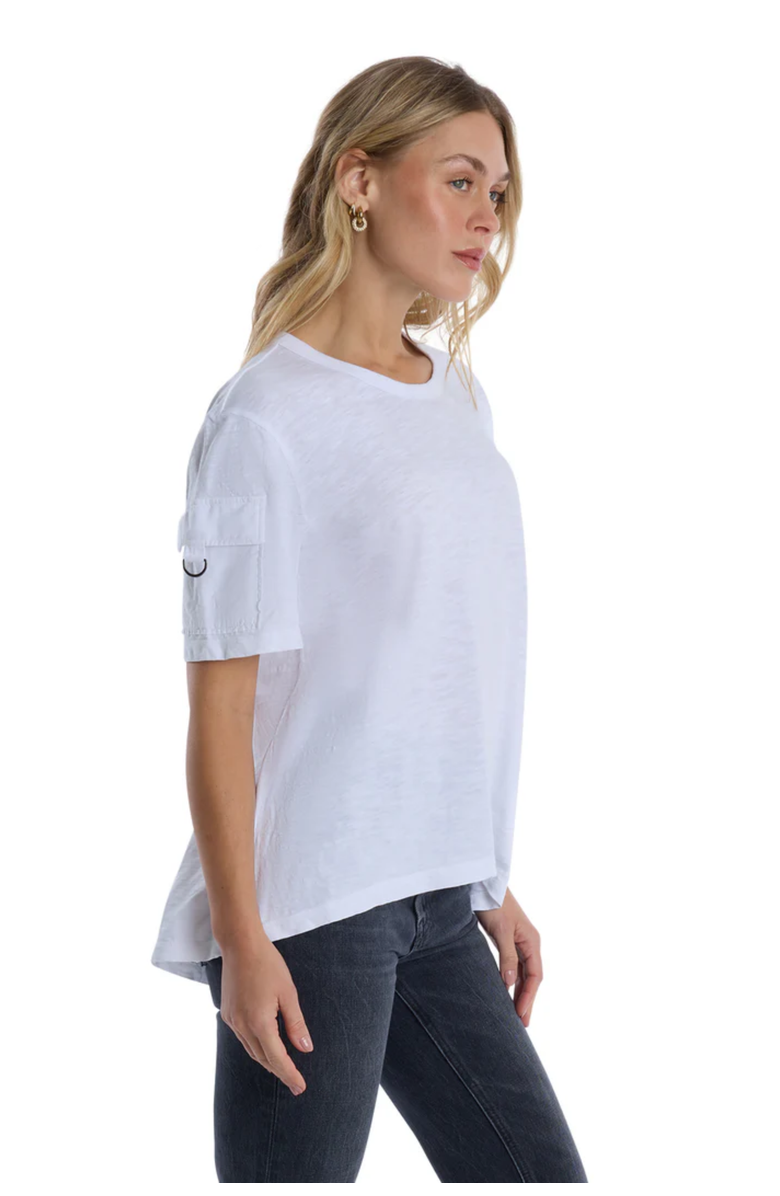 Wilt Round Neck Short Sleeve Hi-Lo, Alternate, color, White