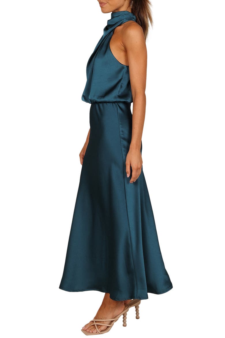 Annabelle Satin Midi Dress, Alternate, color, TEAL