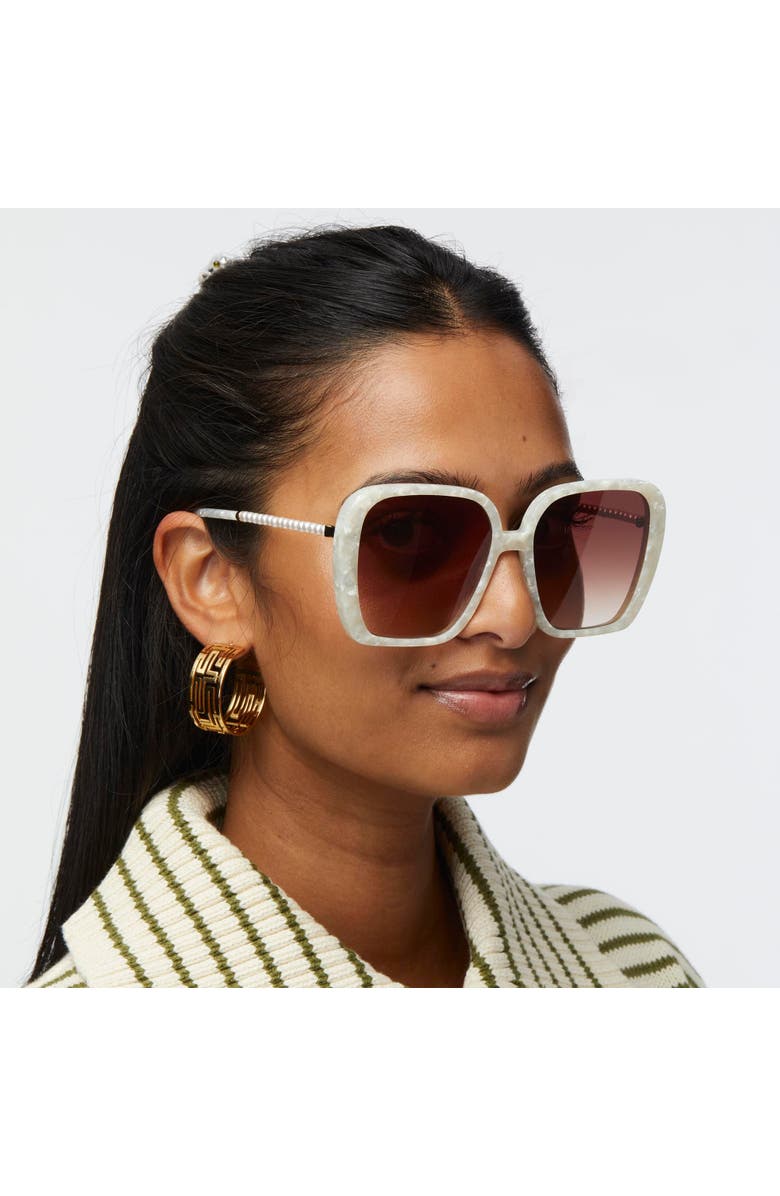 Lele Sadoughi Athens Oversized Sunglasses, Alternate, color, Mother Of Pearl 001