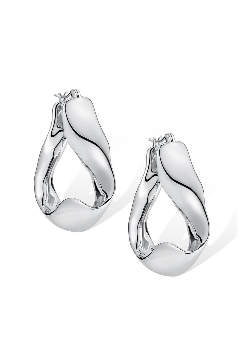 Ripple Earrings, Alternate, color, Silver