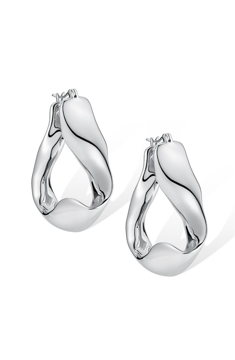 RETRO CHIC Ripple Earrings, Alternate, color, Silver