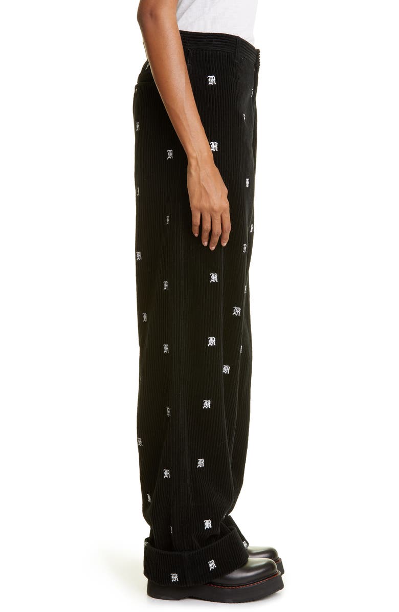 R13 Embroidered Logo Wide Leg Corduroy Chino, Alternate, color, 