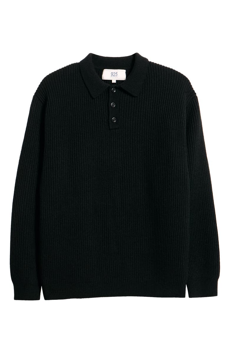 925 Originals Nicolas Rib Polo Sweater, Alternate, color, Black