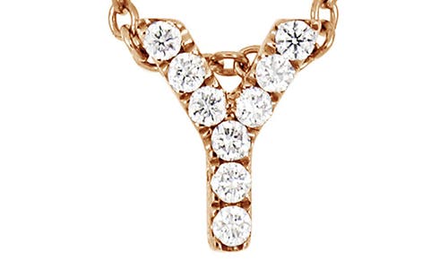 Bony Levy Diamond Pavé Initial Pendant Necklace In 18k Rose Gold - Y