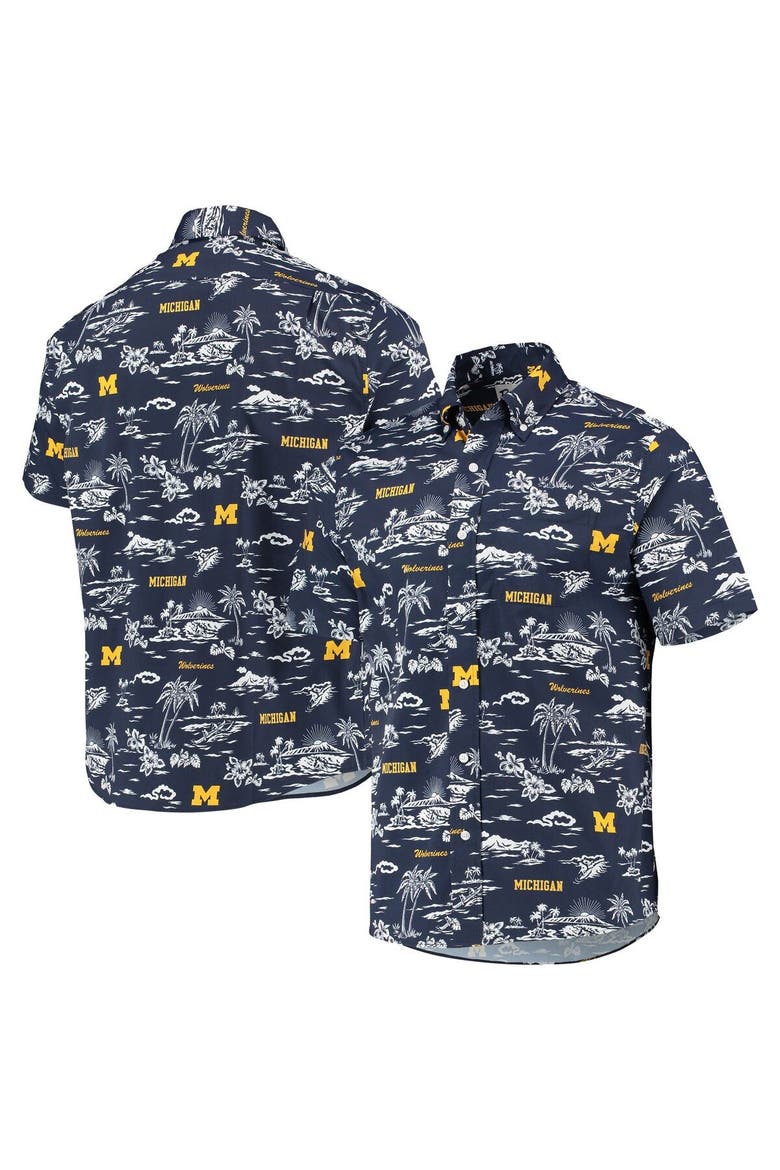 Men's Reyn Spooner Navy Michigan Wolverines Classic Button-Down Shirt, Main, color, Navy
