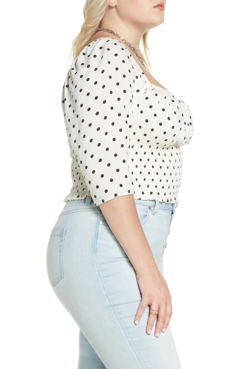 BP. x Claudia Sulewski Print Smocked Top, Alternate, color, 