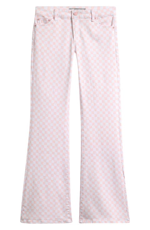 Kids' Check Flare Stretch Denim Jeans (Big Kid)