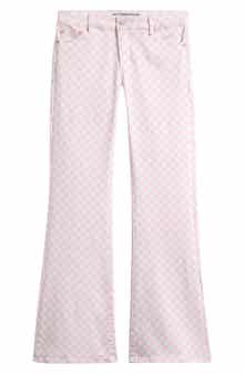 Kids' Check Flare Stretch Denim Jeans