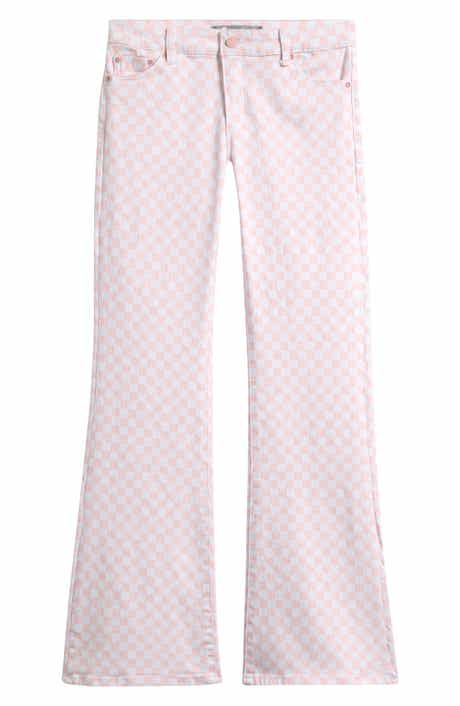 Kids' Check Flare Stretch Denim Jeans