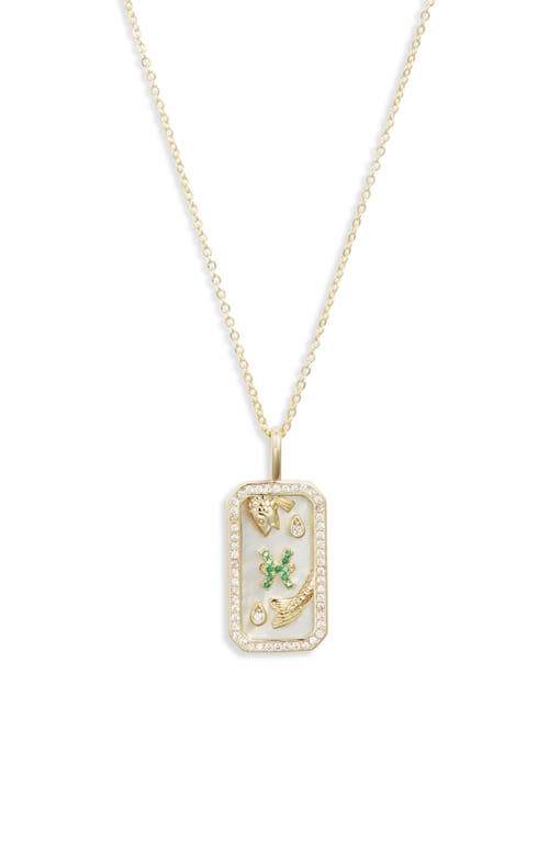 Melinda Maria Zodiac Pendant Necklace in Gold-Pisces 