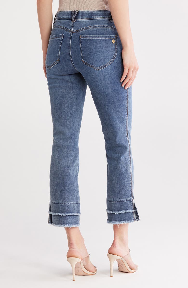 Double Frayed Kick Flare Jeans