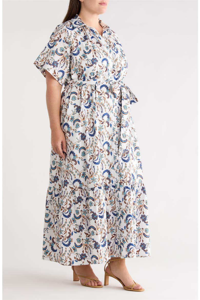 Ralston Floral Cotton Maxi Shirtdress, Alternate, color, OFF-WHITE-MULTI