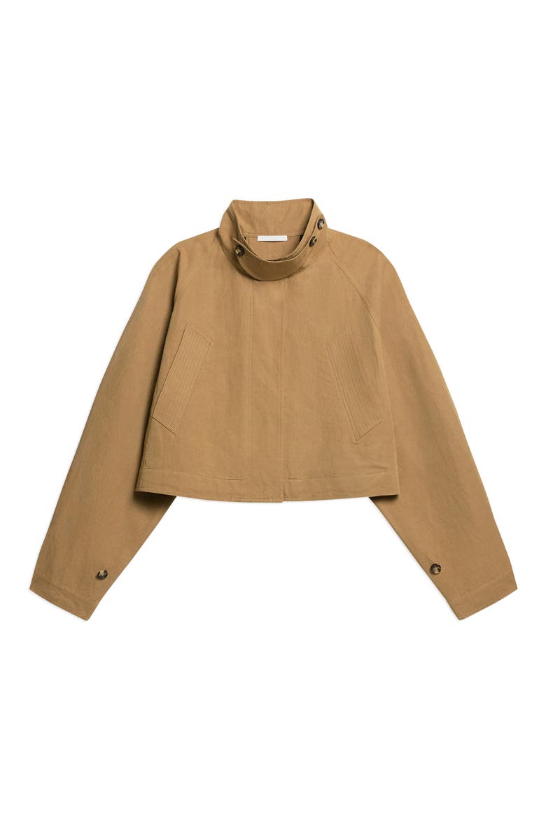 Sandwash High Collar Crop Trench Coat, Alternate, color, TRENCH