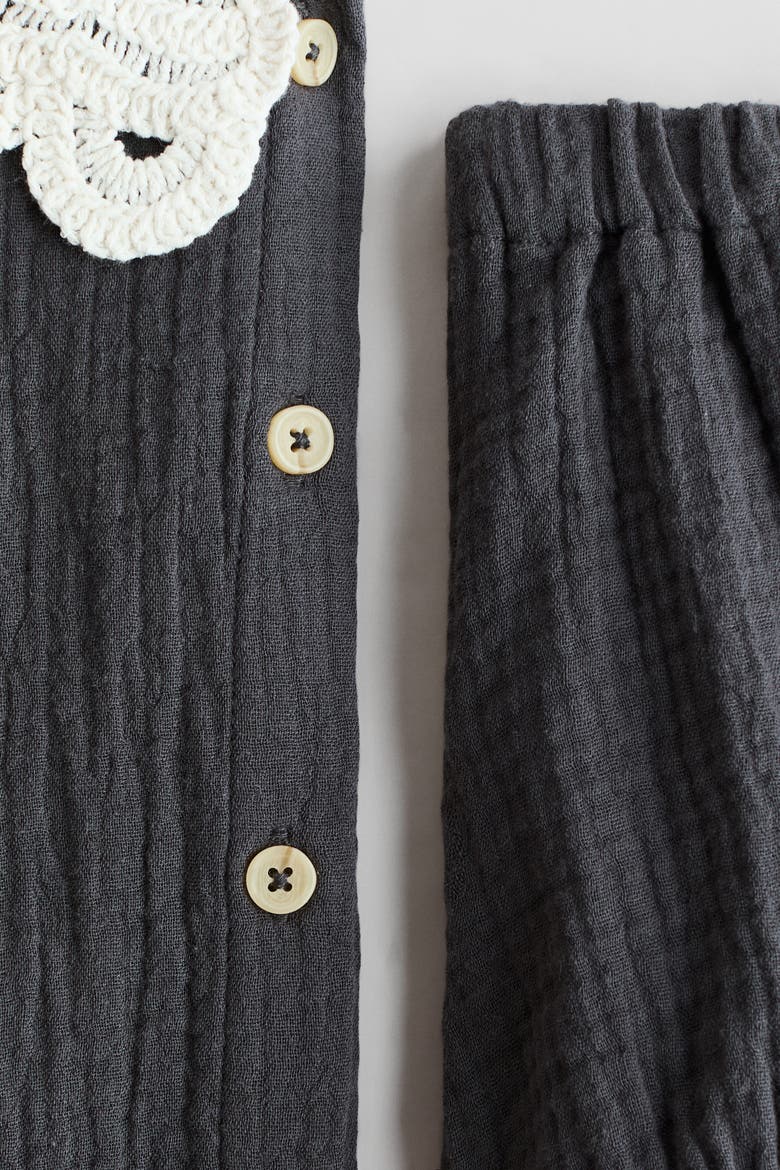 2-piece Cotton Muslin Set, Alternate, color, Dark gray