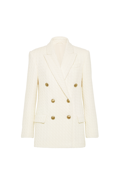 Cashmere cable knit blazer