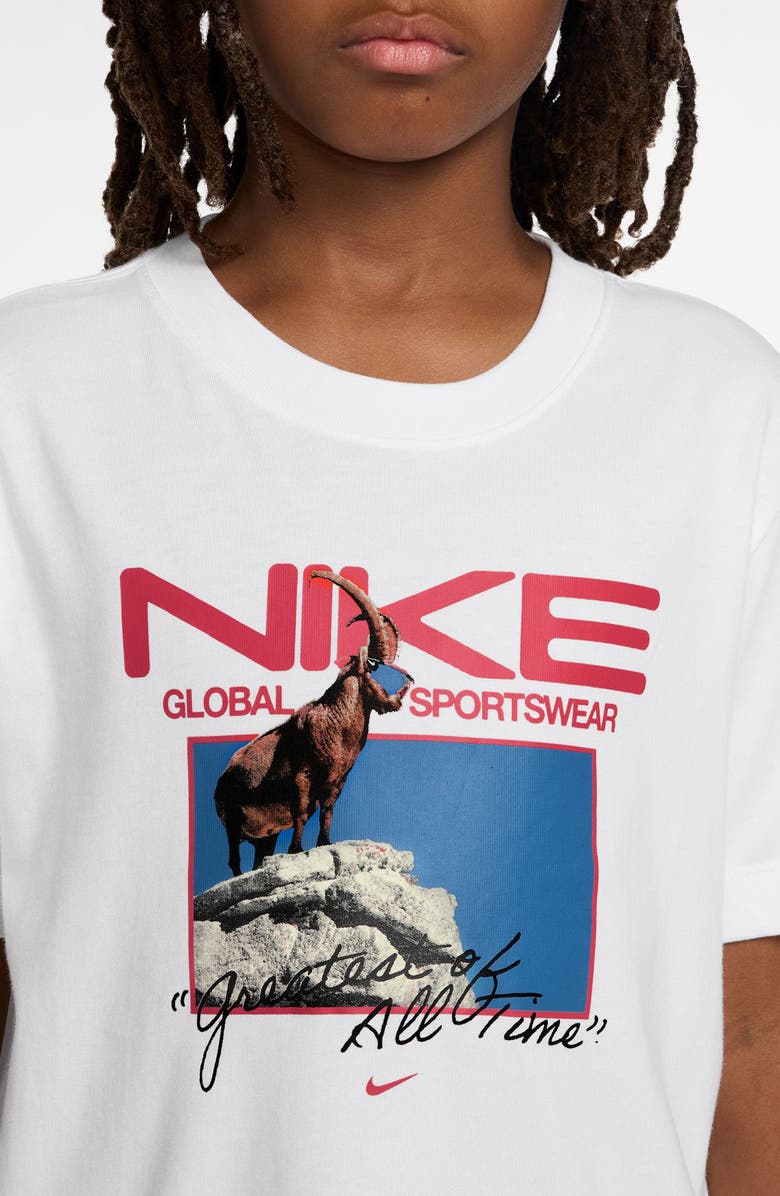 Nike Kids' Sportswear Global Sportswear Cotton Graphic T-Shirt, Alternate, color, White