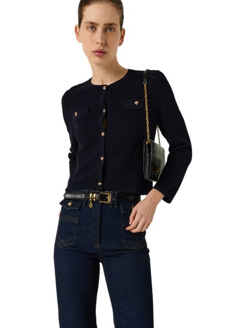 Lubna Button Front Long Sleeve Cardigan