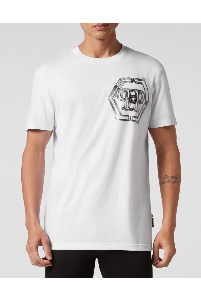 T-Shirt Round Neck Men, Main, color, white