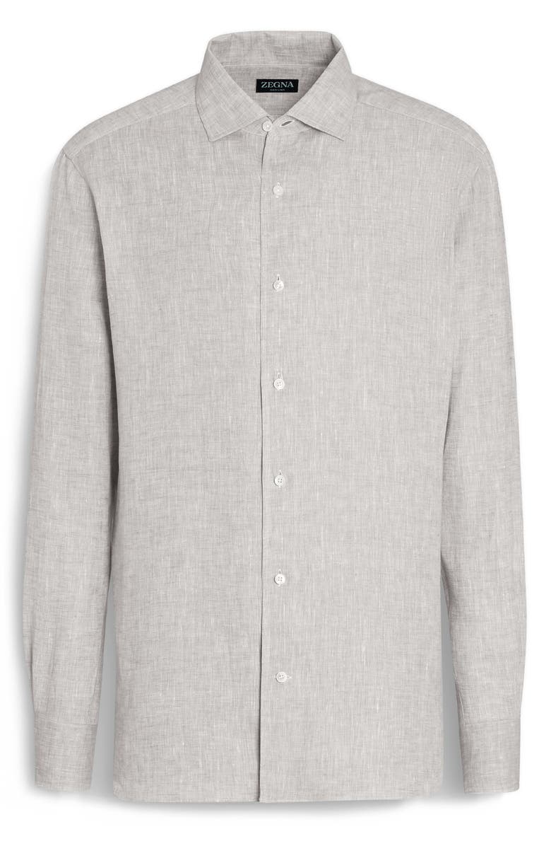 ZEGNA Oasi Linen Button-Up Shirt, Alternate, color, Iuta Beige